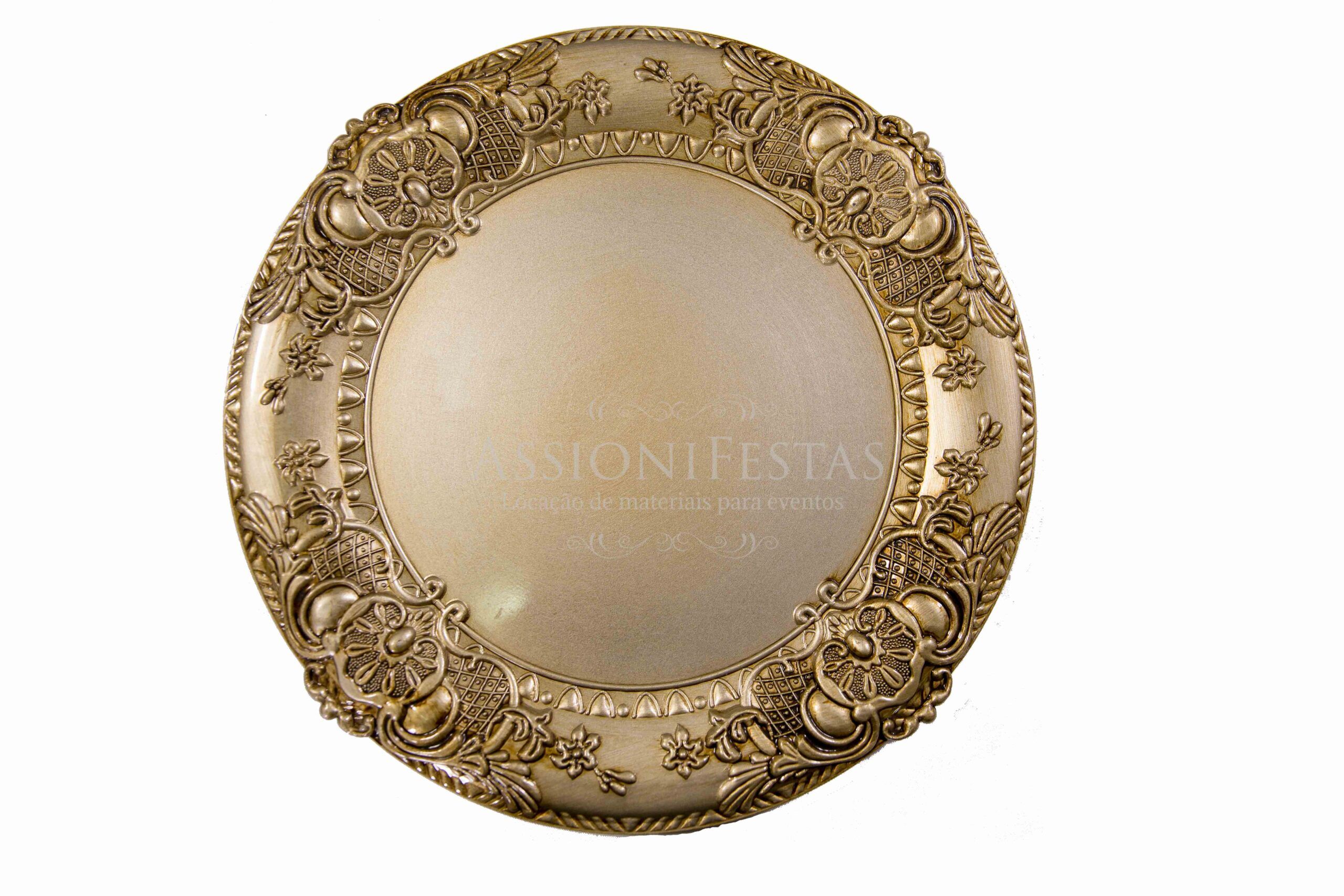 Sousplat Dourado Envelhecido